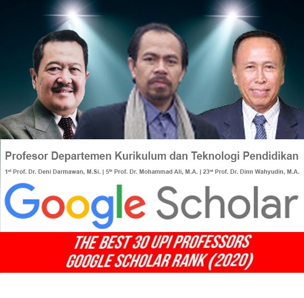Profesor Departemen Kurikulum dan Teknologi Rangking 1 UPI menurut Perangkingan Google Scholar